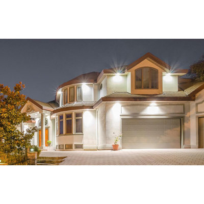 2 - Head LED Hardwired Dusk to Dawn Outdoor Security Flood Light with Timer