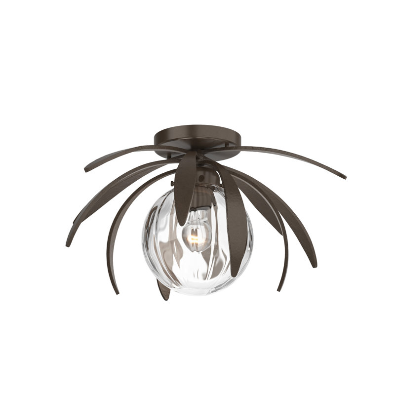 Dahlia 1 - Light Semi Flush Mount, Water Clear, Bronze