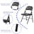 Landsbaugh Steel Stackable Folding Chair Folding Chair Set, Easy Storage, 350 lbs Capacity-484843558