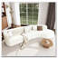 Canapé modulaire de 132 po au design incurvé, canapé modulaire en chenille 2 pièces avec 4 coussins, éponge moelleuse et coussin à ressorts-1225880512