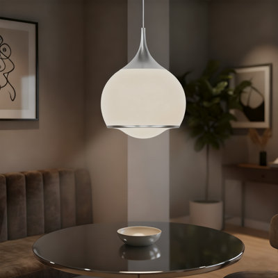 1-Light 3CCT Dimmable Single Glass LED Pendant Light for Hallway/Kitchen Island