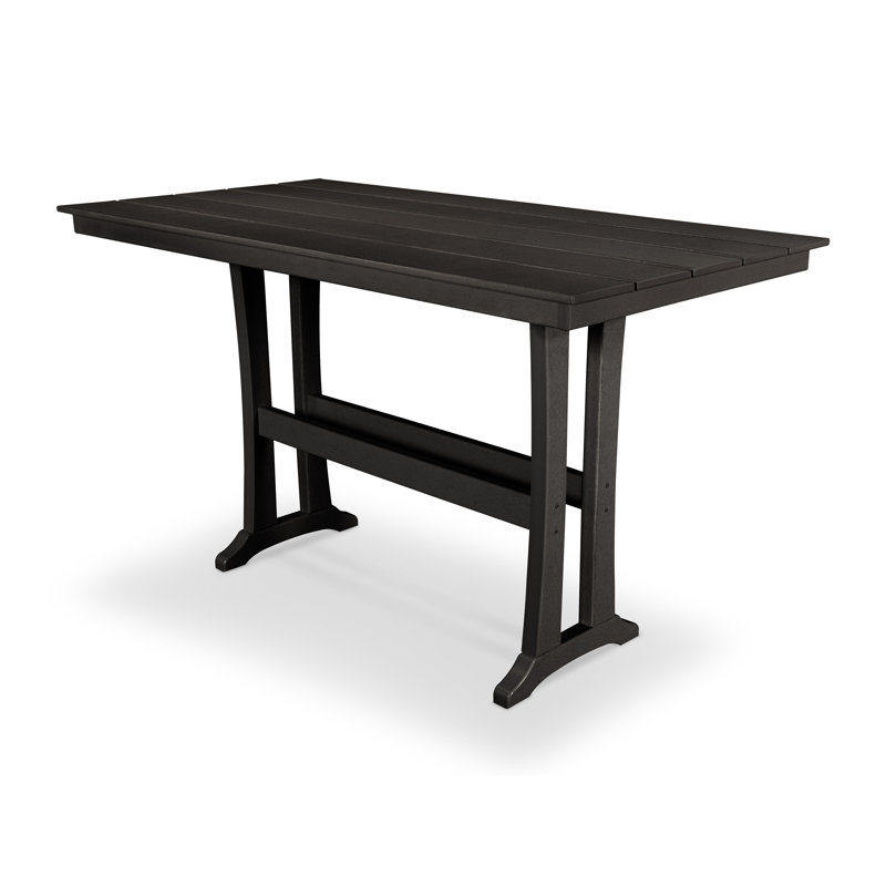 Table de bar Farmhouse Trestle 37 "x 72", Bois de frêne gris anthracite Revolution®