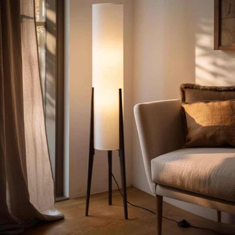 Walnut Rocket Tripod Floor Lamp