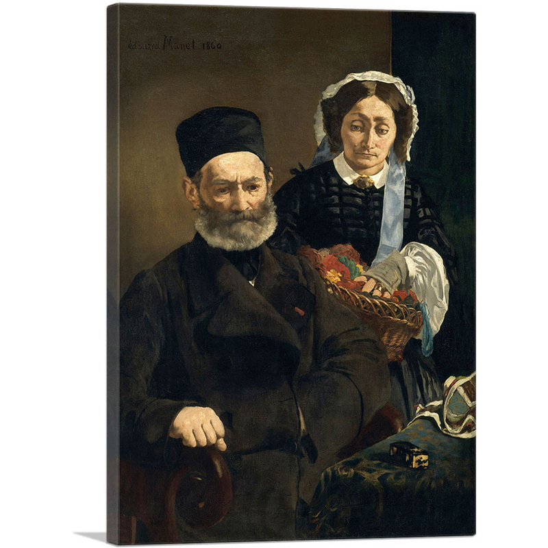 Portrait de M. et madame Auguste Manet, 1860 par Edward Manet, reproduction d'art sur toile tendue