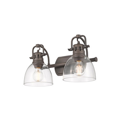 Alberica 2-Light Bath Vanity in Clear Glass