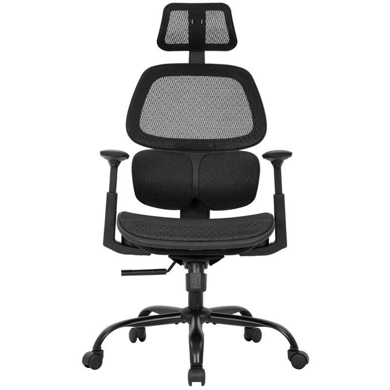 Chaise de travail ergonomique en filet, Noir