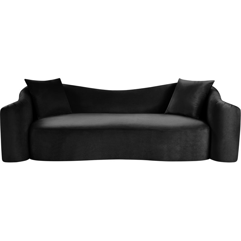 Destin Velvet Sofa, Black Velvet