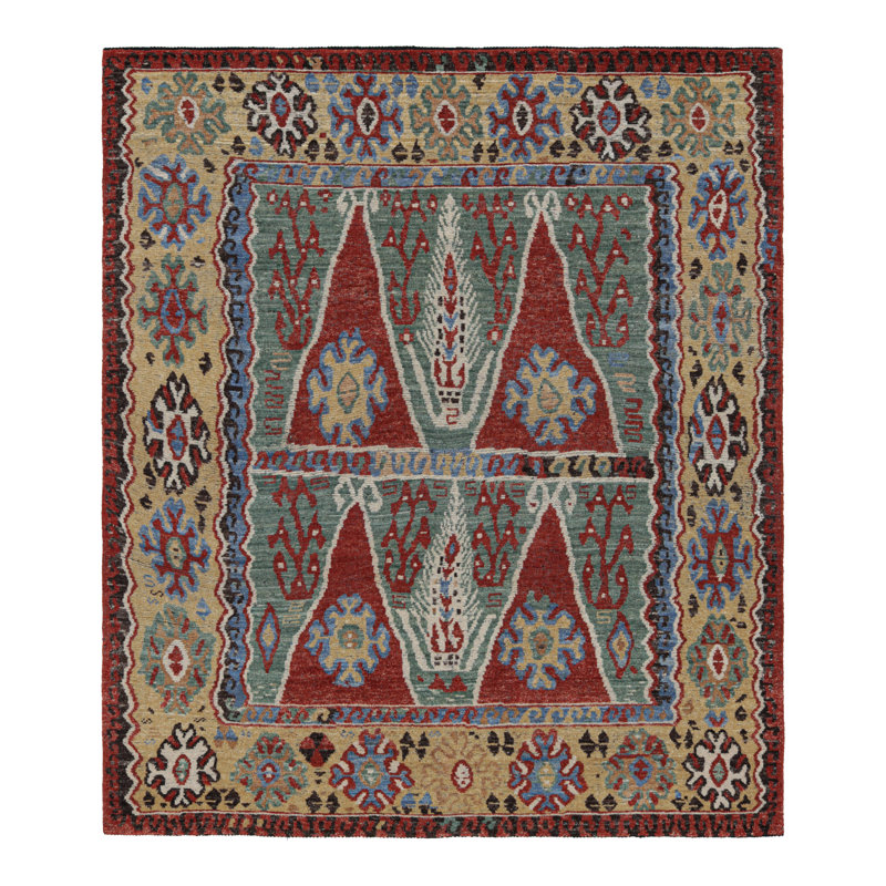 Rug & Kilim's Erzurum Rug With Polychromatic Geometric Patterns, Rectangle 5' x 8'