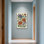 Motif floral de plantes et de fleurs avec des fleurs orange et mauves