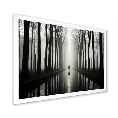 Black And White Forest Silence Photography - Forest Canvas Art Print