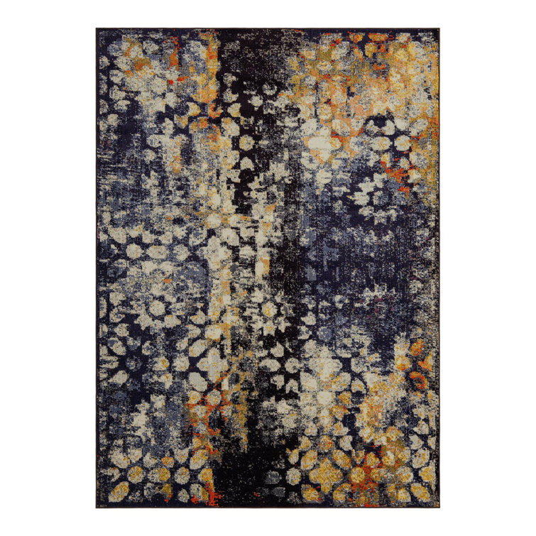 Dimonetta Washable Abstract Indoor Rug