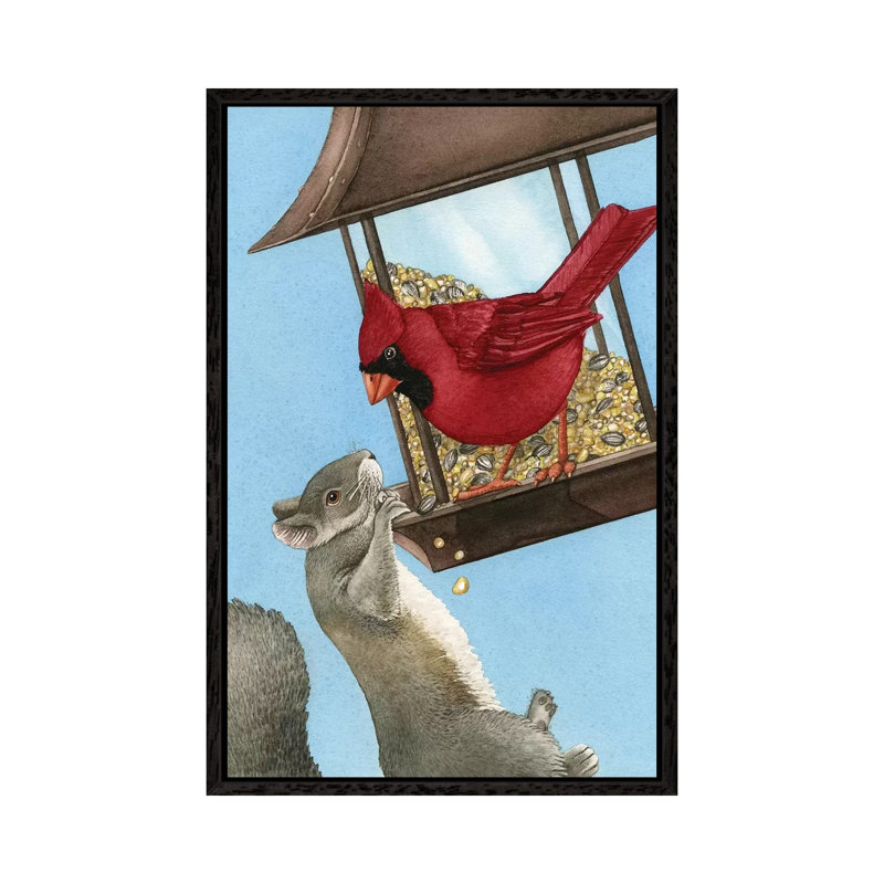 Squirrel Dilemma by Tracy Lizotte - Painting on Canvas, Black Framed, 101.6 cm H x 66.04 cm W
