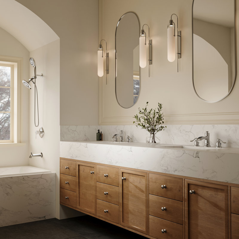 SoftStream Waterfall Brushed Nickel Widespread 3-Hole, 2-Handle Bathroom Sink Faucet