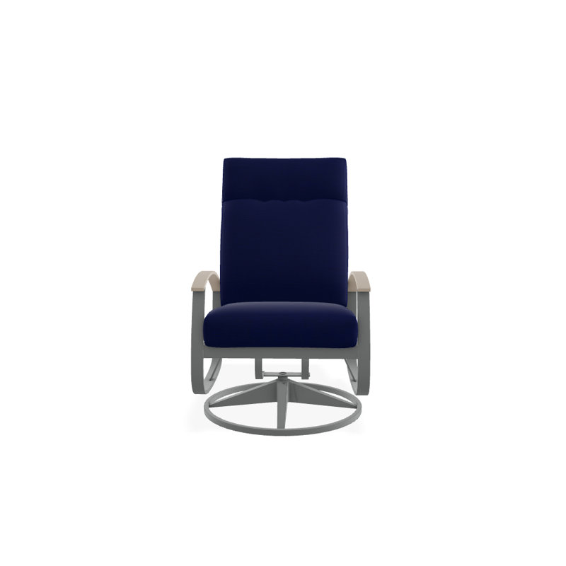 Belle Isle Outdoor Swivel Lounge Chair, Blend Indigo, Desert P60, Textured Graphite