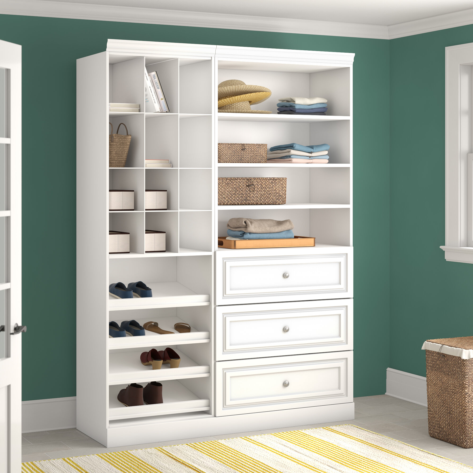 Lark Manor Alvaretta 60.8'' Closet System & Reviews | Wayfair