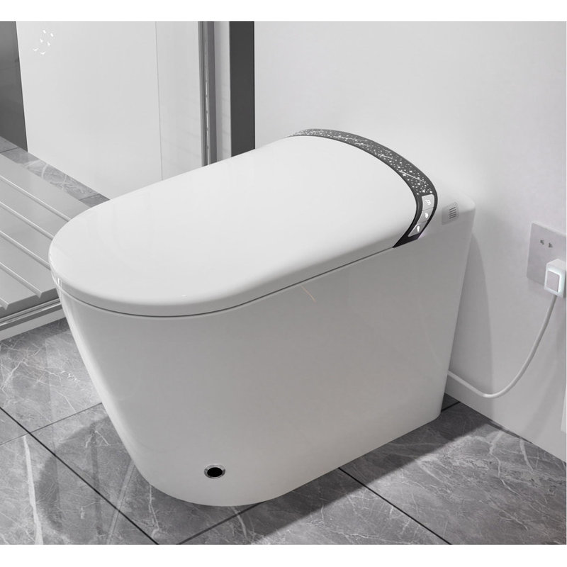 Starry Night Light Smart Toilet with Built-In Bidet | Auto Open/Close Seat, Foot Sensor, Warm Water & Dryer | LED Display, Modern Bathroom Design