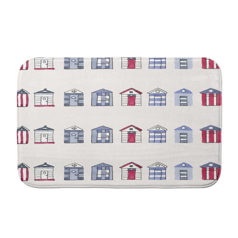 Manford Non-Slip Bath Mat, 24" W x 17" L, Ivory