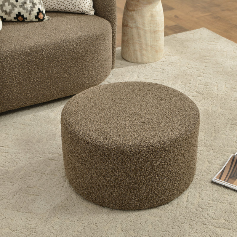 Repose-pieds moderne et rembourré Brichelle, Brown Boucle