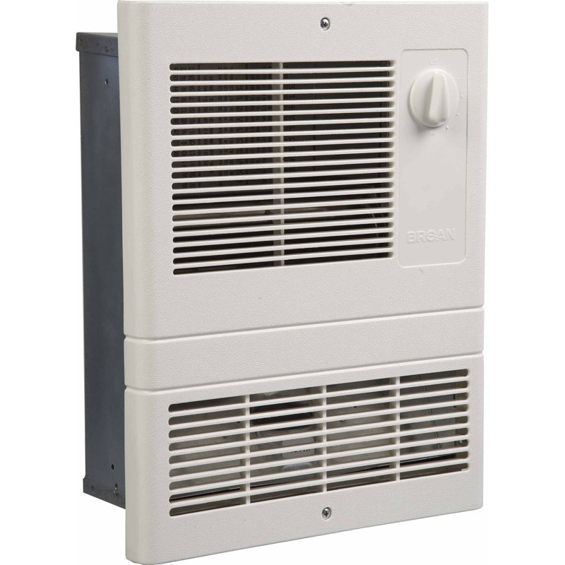 White Wall-Mounted Electric Heater with Adjustable Thermostat