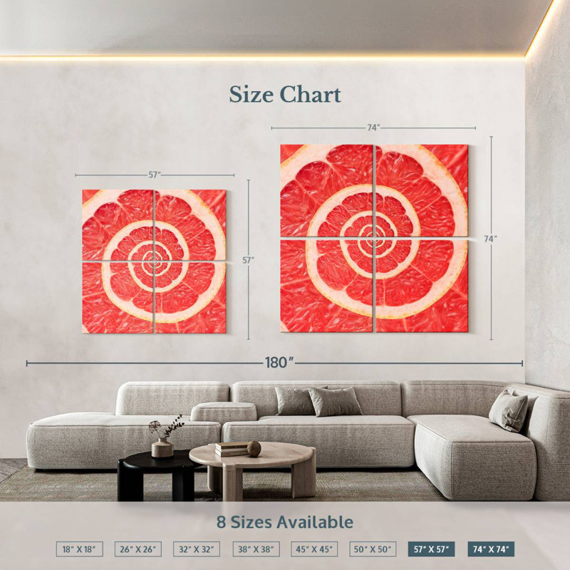 Yarlin Fresh Grapefruit Spiral, 74'' H x 74'' W