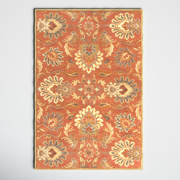 Aaron Hand Tufted Wool Terracotta/Orange/Dusty Sage Rug
