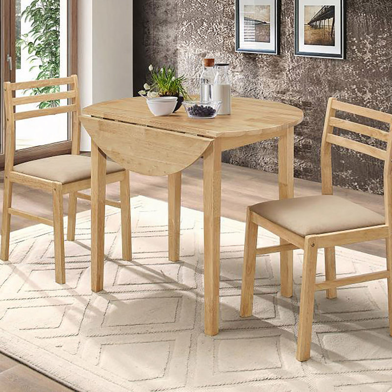 Ensemble de salle à manger 3 pièces avec abattant, Naturel