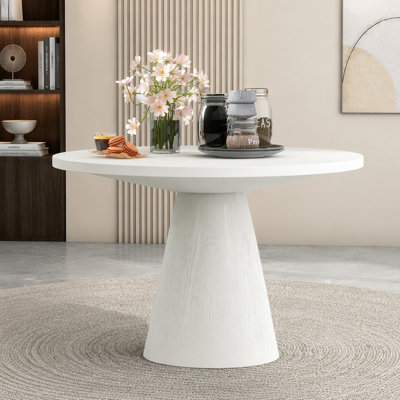 Retro Round Dining Table Minimalist Elegant Table for Living Room, Dining Room