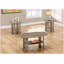 Ensemble de tables basses de style transitionnel 3 pièces aspect bois - Tables de bout de salon avec tablettes inférieures-1695653330