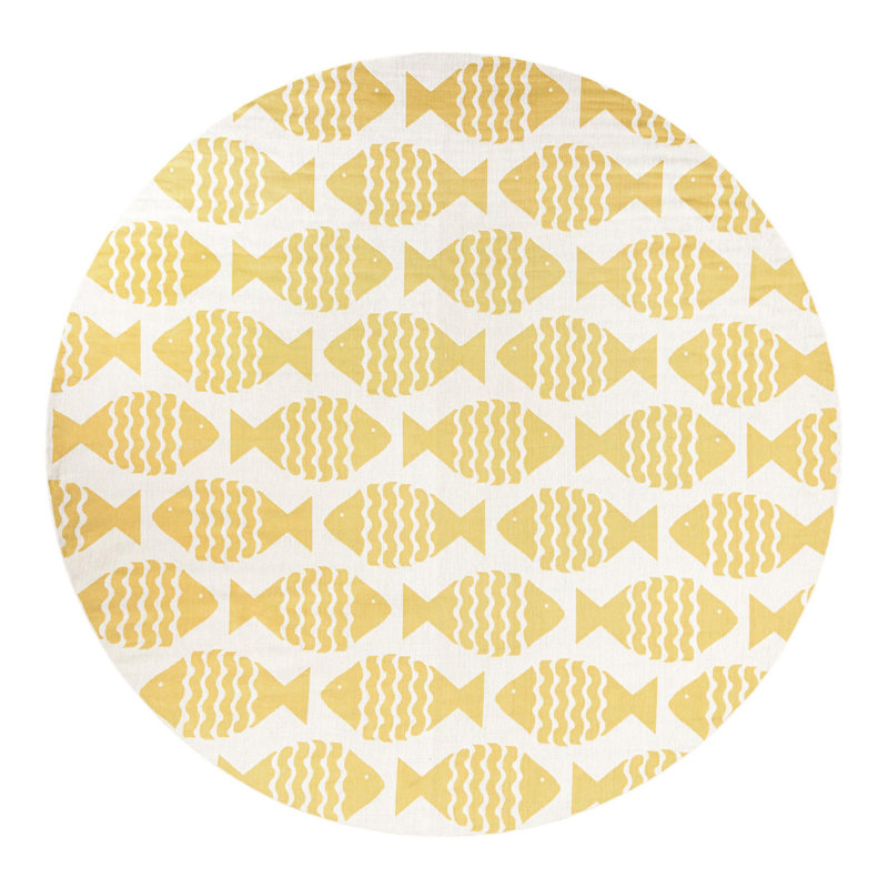 Outdoor Coastal Indoor/Outdoor Area Rug, Round 12'