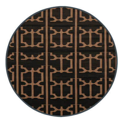 Machine Washable Trellis Black Area Rug