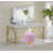 White High Gloss & Gold Finish Vanity Desk