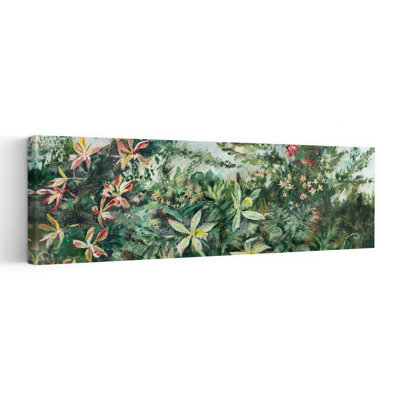 «Lush Tropical Blooms Delicate Vibrant Abstract Nature Tropical», art mural