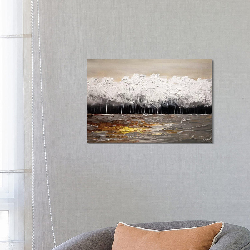 White Forest by Osnat Tzadok - Painting on Canvas, No Framed, 66.04 cm H x 45.72 cm W x 1.91 cm D