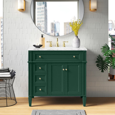 Rivers 36'' Single Bathroom Vanity with Marble Top