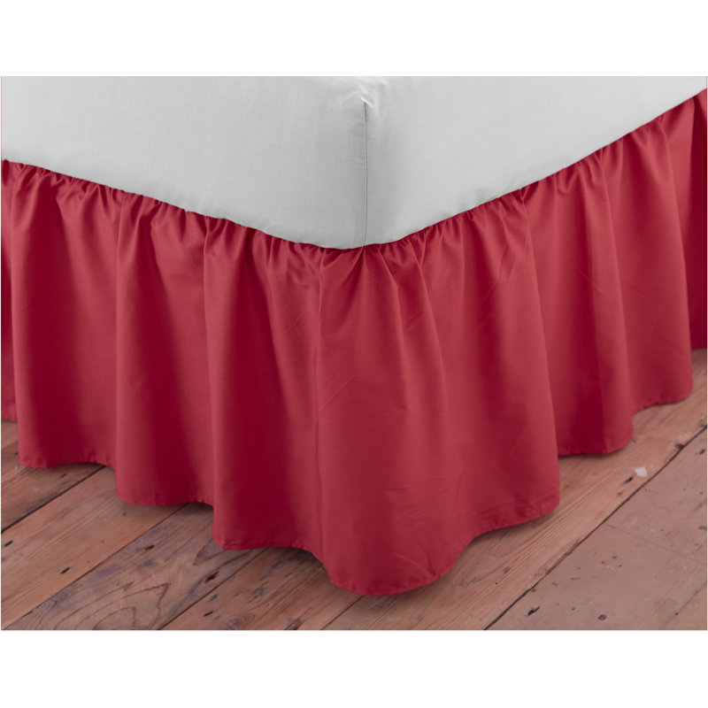 Margret Ruffled Bed Skirt, King (5'), Terracotta