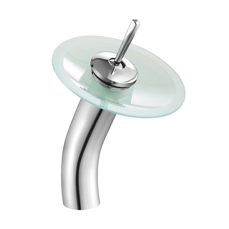 Cascade 16.5 Glass Vessel Sink with Faucet, Frost