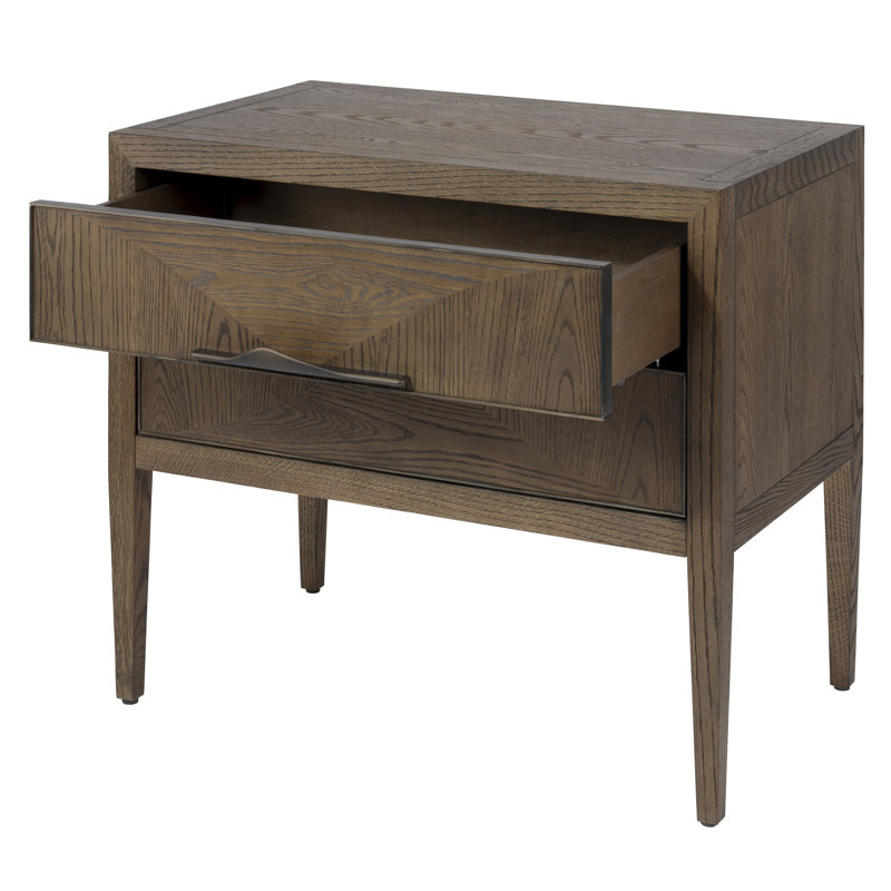Landmark 2 - Drawer Solid Wood Nightstand, Brown Sugar Oak