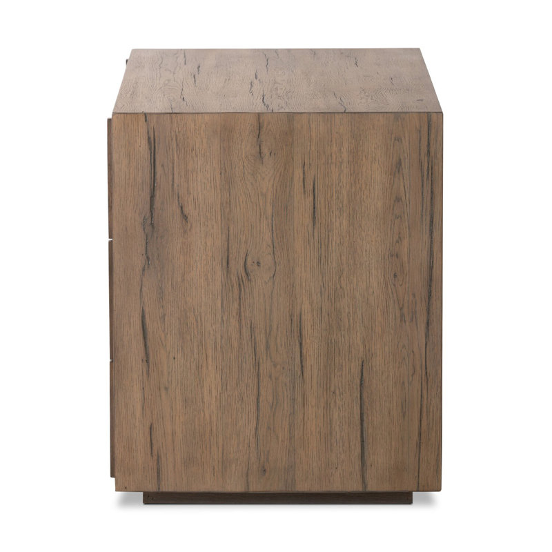 Leo 3 - Drawer Nightstand, Rustic Gray