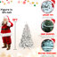 Arbre de Noël floqué de 6 pi avec 350 lumières Ul, 35 pin véritable, pointes enneigées, conception à charnières pour une installation rapide, support en métal robuste - Décoration de Noël naturelle, structure 888, assemblage simple, stable