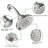 6 Spray Settings High Pressure Shower Head 5" Rain Fixed Showerhead  Brushed Nickel Adjustable Shower Head With Anticlogging Nozzles, Low Flow Easily Installation-126148537