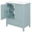 Meuble-lavabo moderne de 30 pouces avec lavabo encastré, bois d'hévéa massif et planche, tablette ajustable dans l'armoire avec rails coulissants, étagères de rangement fonctionnelles-40235214