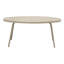 Table de salle à manger ronde en verre PE blanc cassé pour l'extérieur