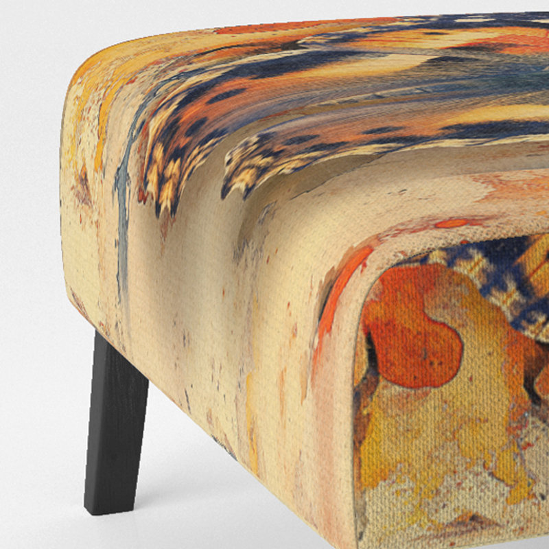 Orange Buttlerfly In Watercolor Painting - Upholstered Floral Accent Slipper Chair