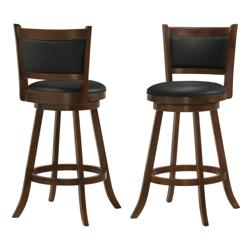 Tabouret pivotant Caesare en brun et noir, Tabouret de bar (siège d'une hauteur de 30,5 po)