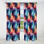 Motif à chevrons bleu et mauve - Rêves célestes à motif floral - 1 panneau-107554766