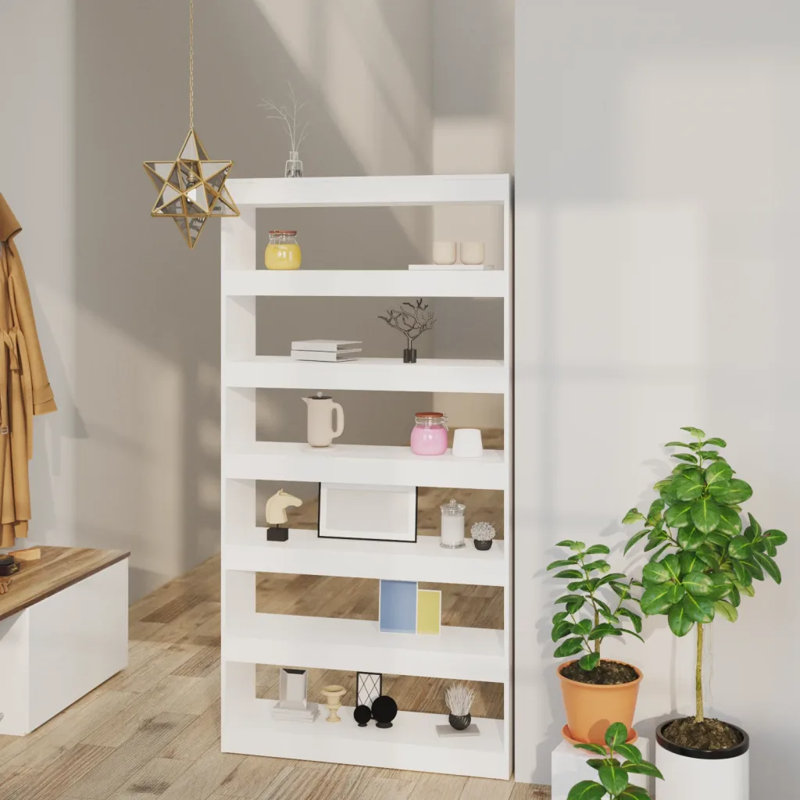 Garneta Bookcase, (4 Shelves) 199.5cmH x 60cmW x 30cmD, White