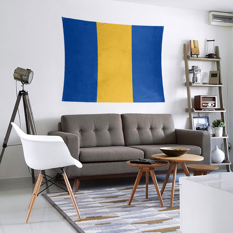 Tapisserie de polyester St. Louis, H 68 po x l 80 po x P 2 po, Bleu royal / doré / bleu royal