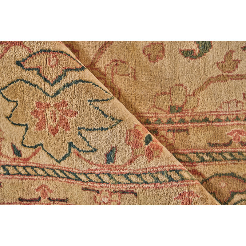 Handmade Red Wool 11'10" x 14'3" Rectangular Area Rug