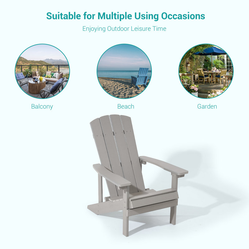 Chaise en plastique Adirondack, Gris clair