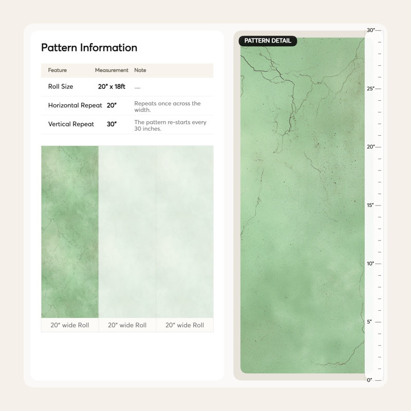 Papier peint texturé vert Cracked Marble